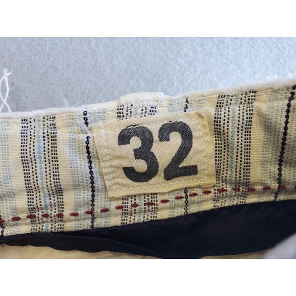 Abercrombie & Fitch Mens sz 32 x 11" Ivory Distressed Thick Drawstring Shorts - Picture 3 of 5